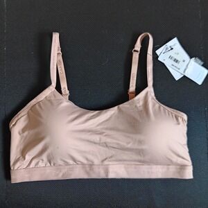 Calvin Klein Women's Form to Body Lined/Padded Bralette, Sandalwood, XL